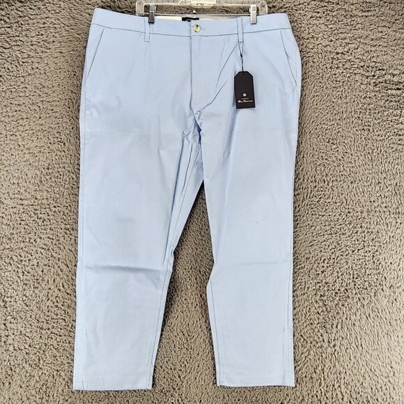 Ben Sherman Pants Mens 42x30 Blue Stretch Mid Rise Straight Fit *NWT*